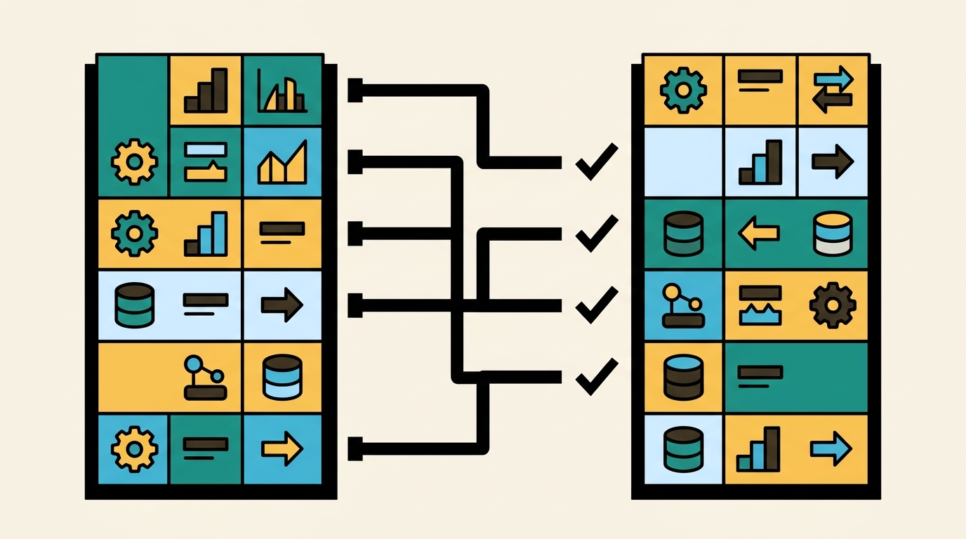 Flat Neo-Brutalism illustration of multi-platform ad creatives flowing into Facebook, Google, YouTube placements